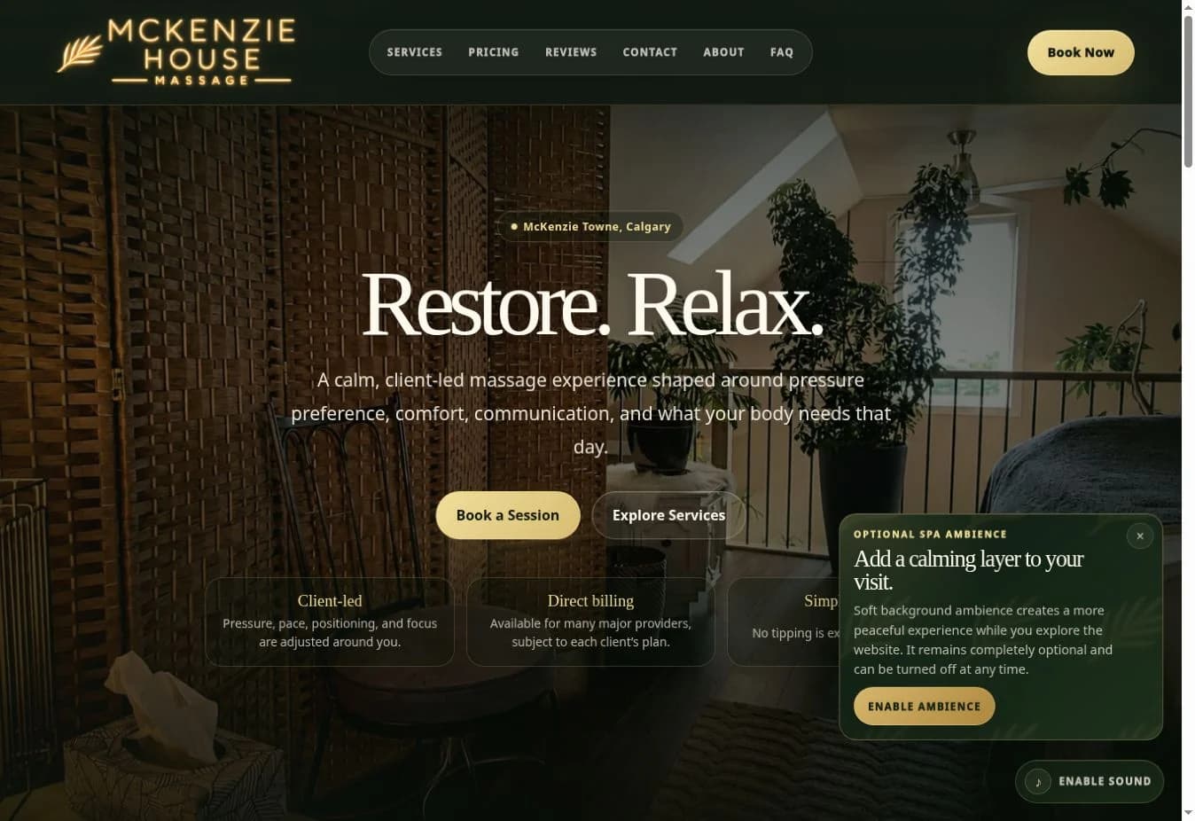 McKenzie House Massage premium website showcase